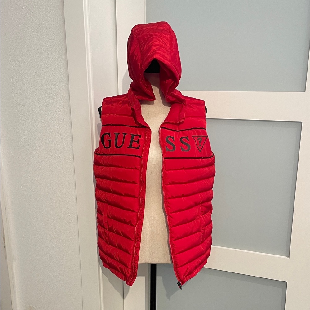 Guess Kids Vibrant Red Hooded Vest